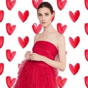 BCBGMaxAzria Vibrant Red Strapless Dress